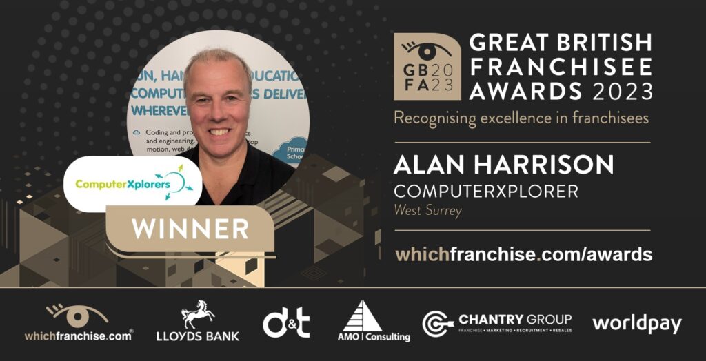 Alan Harrison, ComputerXplorers West Surrey wins Great British Franchisee Award